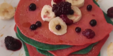 Receita de Panquecas de aveia coloridas
