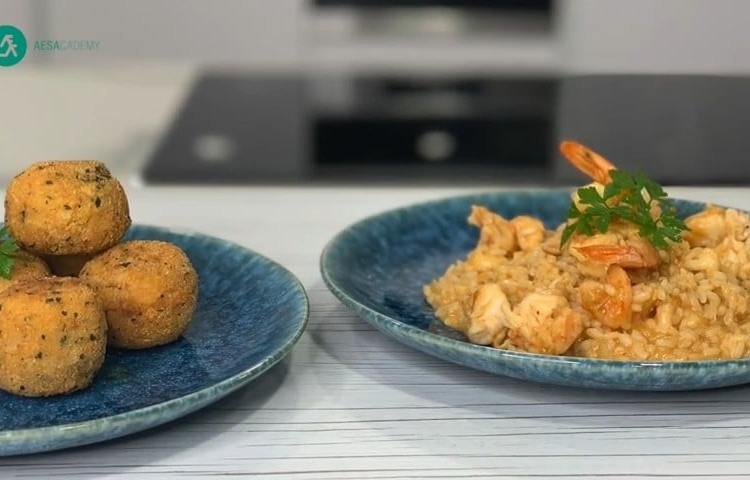Receita de Risotto e Arancinos de Camarão