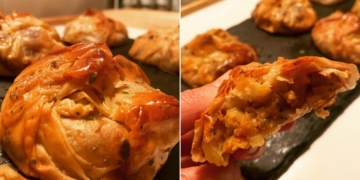Receita das Trouxas de Alheira com Puré de Maçã e Parmesão 100% Vegetal