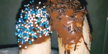 Receita da Banana Decorada com Nutella ideal para fazer com as crianças