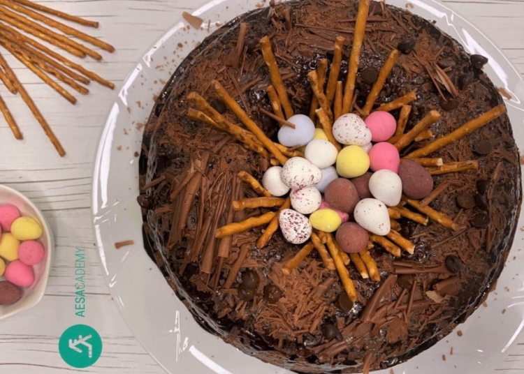 Receita do Bolo de Chocolate tipo Ninho de Páscoa