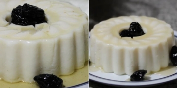 Receita do Manjar Branco com calda de ameixas