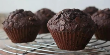 Receita de Muffins de Chocolate saudáveis