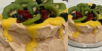 Receita de Pavlova de Frutos Tropicais e Doce de Ovo