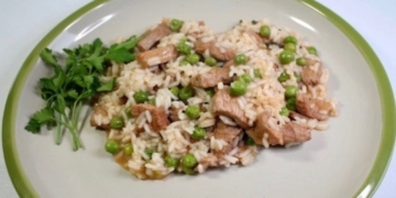 Receita de Arroz com Carne e Ervilha