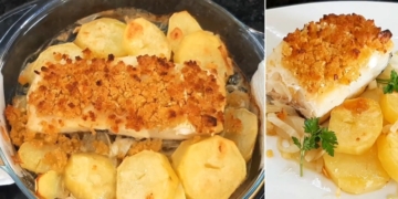 Receita do Bacalhau com Broa no Forno muito fácil