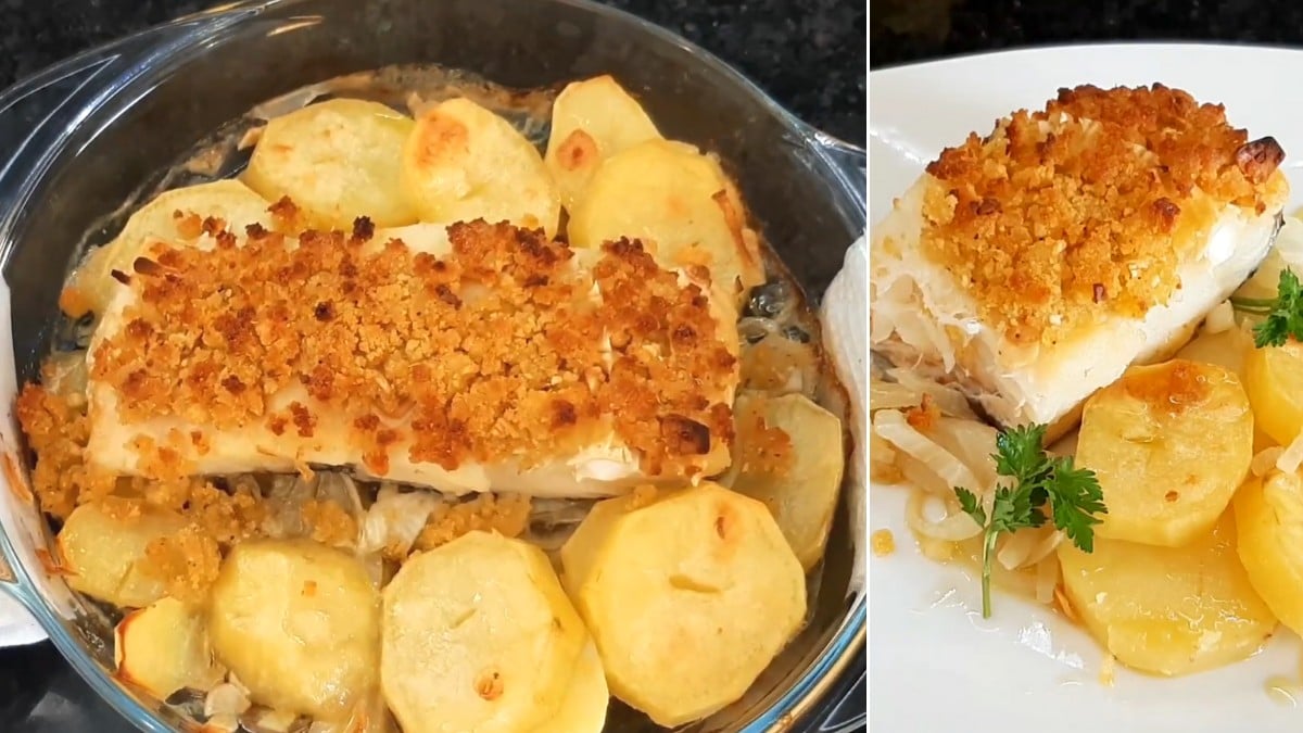 Receita do Bacalhau com Broa no Forno muito fácil Receitas de