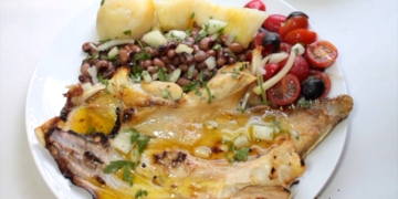 Receita de Caras de Bacalhau Assadas na grelha
