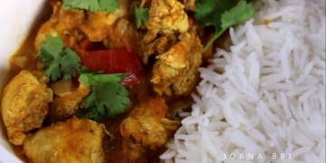 Receita do Caril de Frango com Arroz Basmati e muito rápido