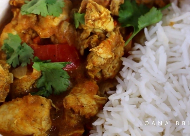Receita do Caril de Frango com Arroz Basmati e muito rápido