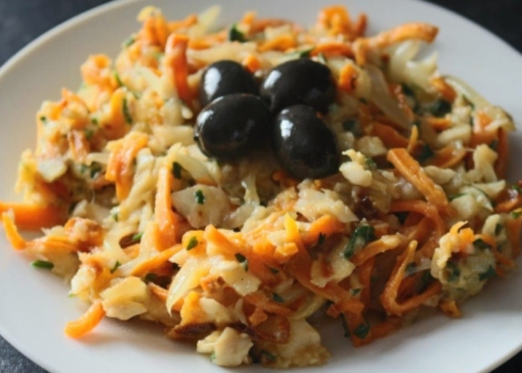Receita de Bacalhau à Brás com Batata Doce saudável