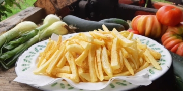 Receita de Batatas Fritas de forma rústica e estaladiças