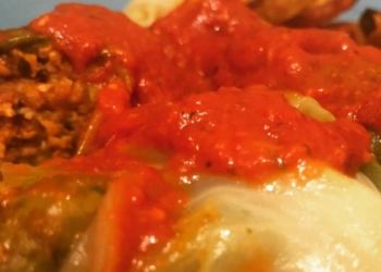 Receita de Couve Recheada com Alheira e Bolonhesa de Soja