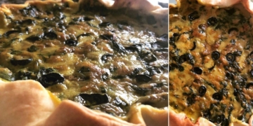 Receita de Quiche de Cogumelos e Espinafres