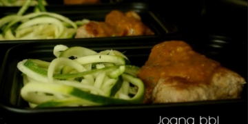 Receita de Almôndegas de Peru com Esparguete de Courgette