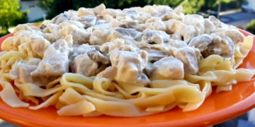 Receita de Strogonoff de Frango com Tagliatelle