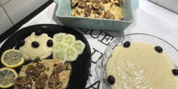 Receita dos Bifes de Frango com Molho de Cogumelos e Puré de Batata Caseiro