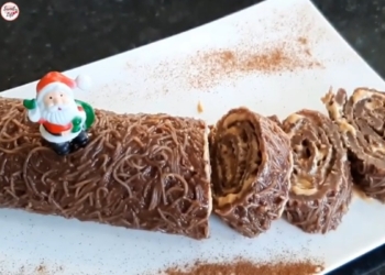 Receita de Rocambole Aletria de Chocolate