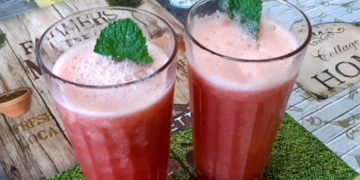 Receita do Sumo de Melancia e Hortelã no liquidificador
