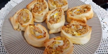 Receita de Caracóis Folhados de Atum