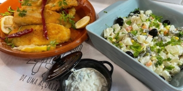Receita dos Filetes Panados com Salada Russa e Molho Tártaro