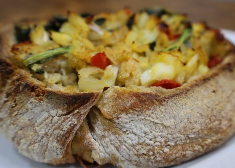 Receita de Bacalhau no Pão