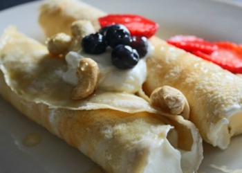 Receita dos Crepes de Claras e Queijo Quark