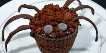 Receita do Cupcake Aranha de Chocolate