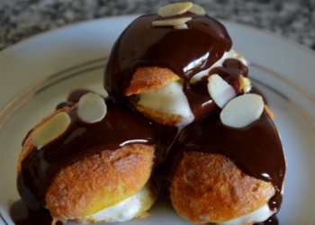 Receita de Profiteroles com Gelado de Baunilha
