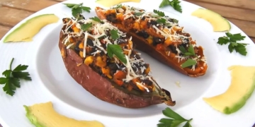 Receita de Batata Doce Recheada ao estilo Mexicano