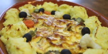 Receita de Bacalhau com Puré de Batata
