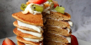 Receita de Panquecas Proteicas de Baunilha