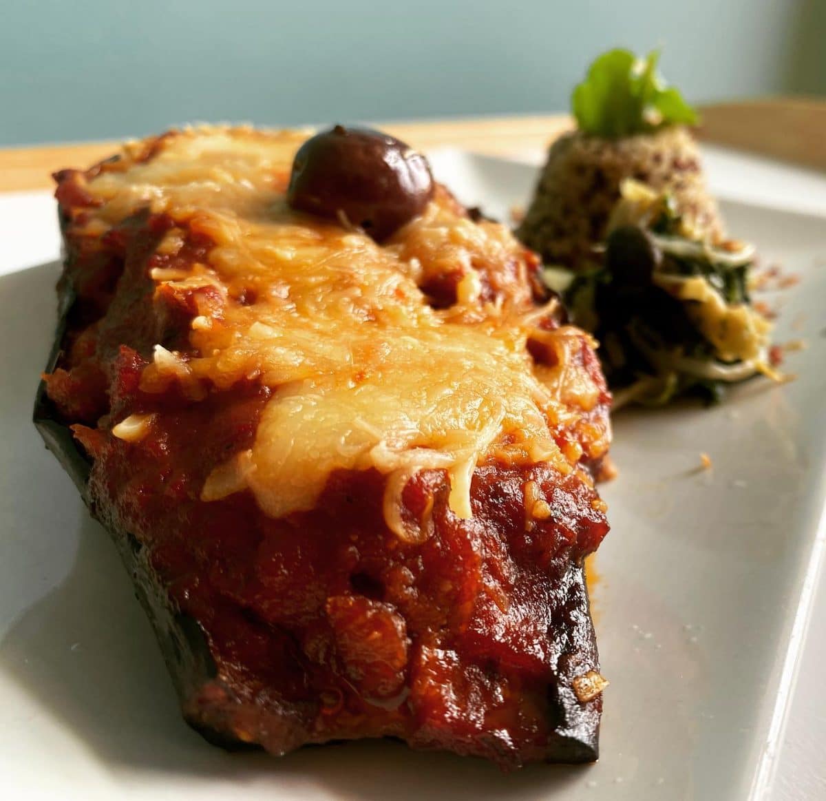 Beringela Recheada com Tomatada de Soja