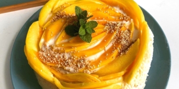 Receita de Bolo de Arroz com Manga