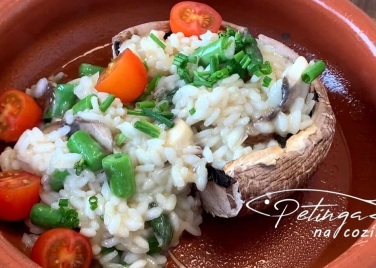 Receita de Risotto de Espargos e Cogumelos