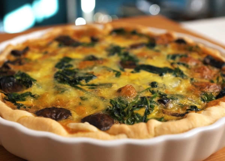 Receita da Quiche de Cogumelos e Espinafres