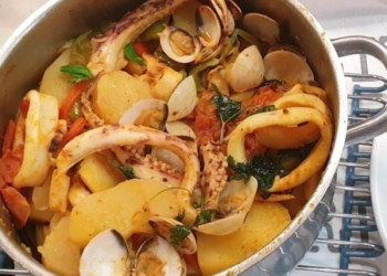 Receita da Caldeirada de Lula e Amêijoas