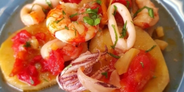 Receita da Caldeirada de Lulas com Camarão