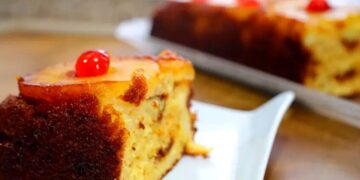 Receita do Bolo de Ananás com Caramelo super fofinho