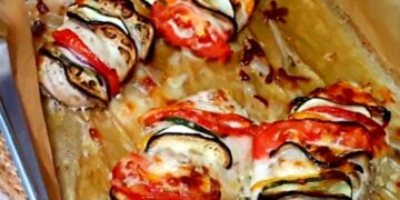 Receita de Peitos de Frango Recheados com Legumes