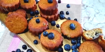 Receita dos Queques de Mirtilos super fáceis  