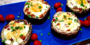 Receita rápida de Cogumelos Recheados com Ovo