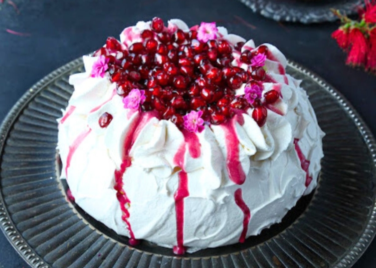 Receita deliciosa da Pavlova com Romã