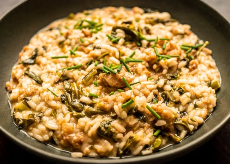 Receita do maravilhoso Risoto de Alheira e Grelos
