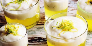 Receita da Gelatina de Limão com Mousse de Lima