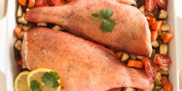 Receita de Red Fish no Forno com Legumes e Batata
