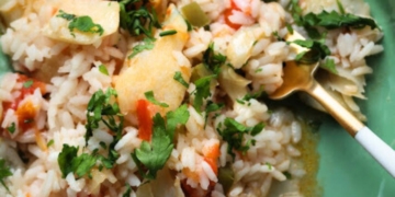 Receita de Arroz de Bacalhau Caldoso