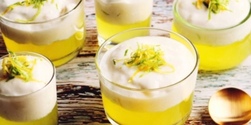 Receita da Gelatina de Limão com Mousse de Lima