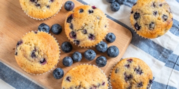 Receita dos Muffins de Mirtilos
