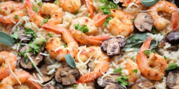Receita do Risotto de Camarão e Cogumelos